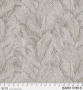 108" Earth Tones Grey Leaf Cotton Wideback Fabric per yard
