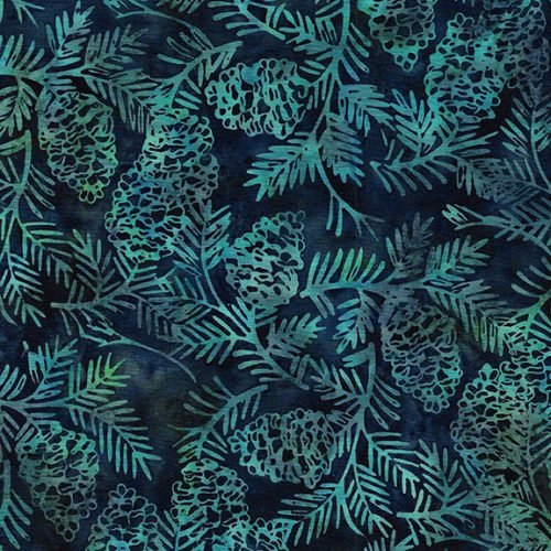 IB  Pinecones-Teal Seaweed
