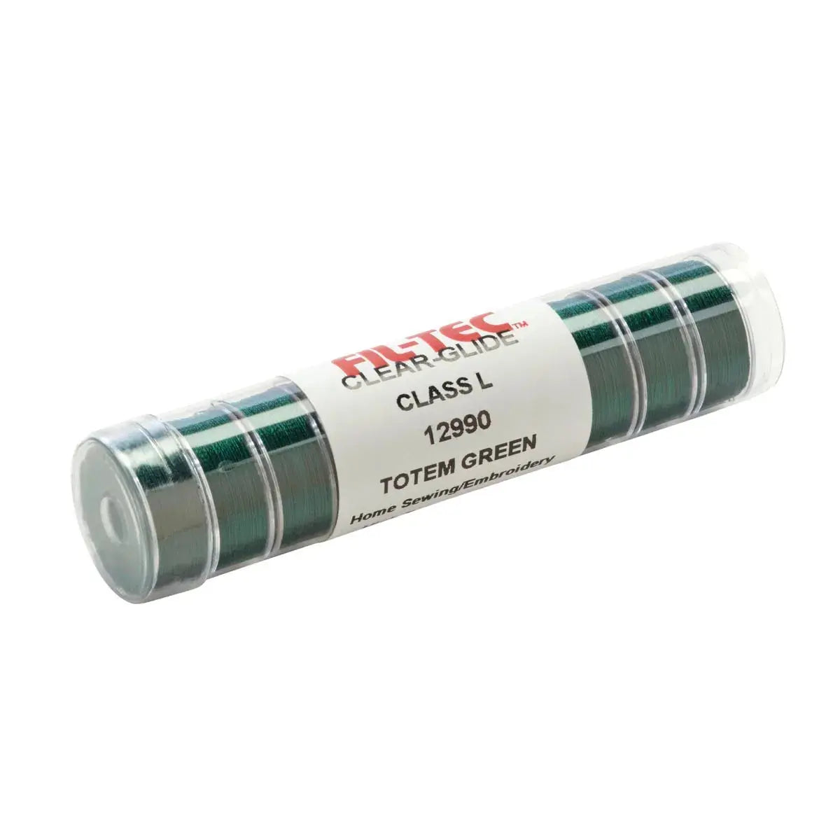 12990 Totem Green Prewound Clear-Glide Bobbin Tube - Style L