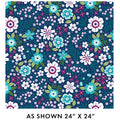 Blue Seaside Garden Cobalt Cotton Wideback Fabric Per Yard
