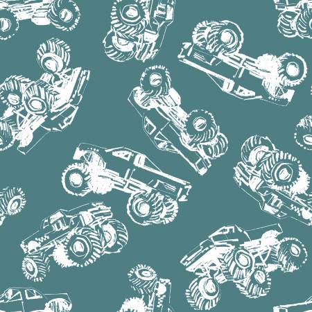 3W Mash The Throttle Turquoise Monster Truck Outline