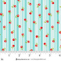 Jubilee Blue Cherry Stripe Cotton 44" / 45" Fabric per yard