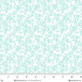 Jubilee White And Blue Linear Floral Cotton 44" / 45" Fabric per yard