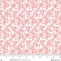 Jubilee White And Red Linear Floral Cotton 44" / 45" Fabric per yard