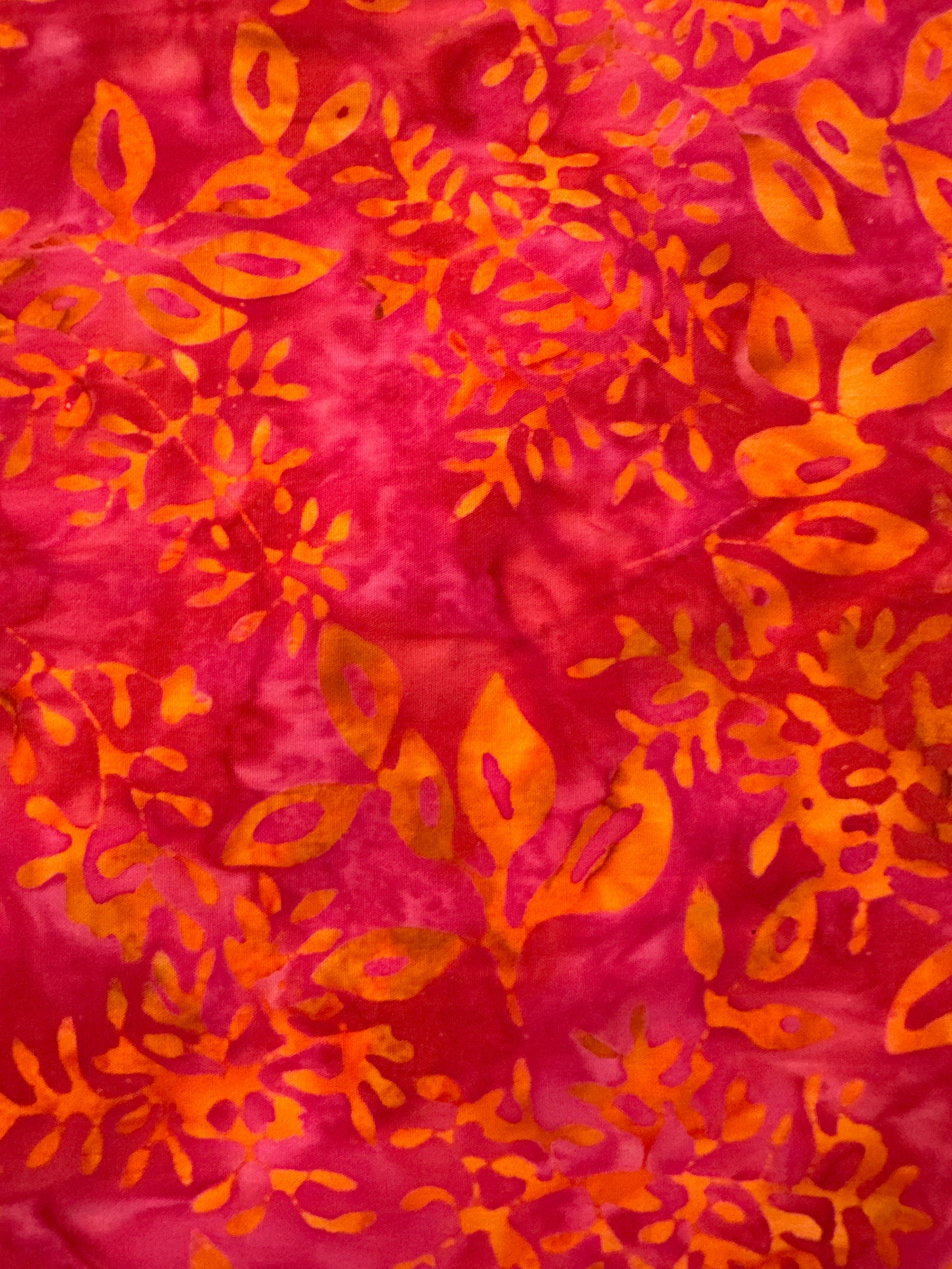 MO Chroma Batiks Orange Branches on. Cherry