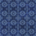 ATXSH Western Geo Medallions Indigo Cotton 44"/45" Fabric Per Yard