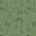 WL Lakefront Green Toile