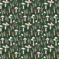 WL Green Mushrooms All Over Woodland Christmas