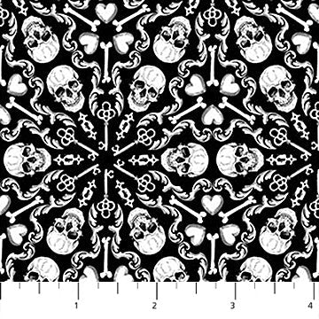 NC Kaleido-Skulls Black White-Till Death Do Us Part