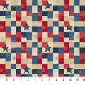 Multi Beige Patchwork American Heartland Cotton 44"/45" Fabric Per Yard