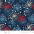 Multi Navy Fireworks American Heartland Cotton 44"/45" Fabric Per Yard
