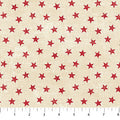 Cream Red Stars American Heartland Cotton 44"/45" Fabric Per Yard