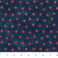 Navy Red Stars American Heartland Cotton 44"/45" Fabric Per Yard