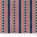 Stars And Stripes 14 Multi Stripe Beige Cotton 43"/44" Fabric Per Yard