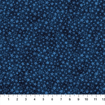 Stars And Stripes 14 Tonal Stars Navy Cotton 43"/44" Fabric Per Yard