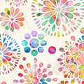 Multi Circle Medallion Wideback Cotton Fabric per yard
