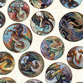QT DRAGON FYRE - DRAGON ROUND PICTURE PATCHES-Cream