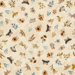 QT Bear Hugs - Flowers and Insects Toss- Tan