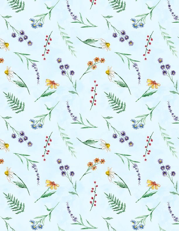 WL Fanciful Flight  Floral Toss Blue