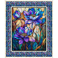 Multi Mosaic Blooms Stained Glass Floral Panel