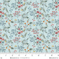 Pale Blue Tender Vines Cotton 44"/45" Fabric Per Yard