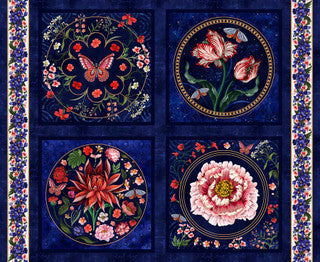 Cameo Appearance Navy Pillow Blocks 36"