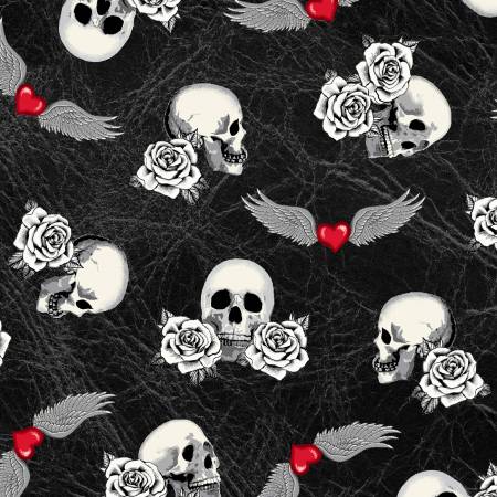WD Born To Ride Black Skulls