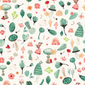 WD White Mushroom Forest Digitally Printed