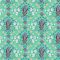 WD Turquoise Floral Tile