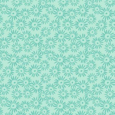 WD Turquoise Block Print Daisy