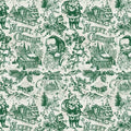 WD Ivory/Green Santa Toile Jolly Christmas