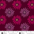 Nancy Rink Mystic Meadow Daisy Red 108" Cotton Wideback Fabric per yard