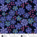 Nancy Rink Mystic Meadow Packed Floral Blue 108" Cotton Wideback Fabric per yard