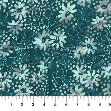 NC Pearls Dark Teal Midcentury Daisy