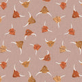 LI Highlands cows on light brown A876