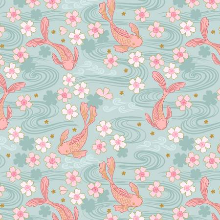 LI Sakura Koi on eau de nil with gold metallic A919