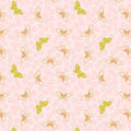 LI Sakura butterflies, pink, Gold Metallic A921A