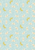 LI Sakura Lt. Blue Butterflies, Gold Metallic