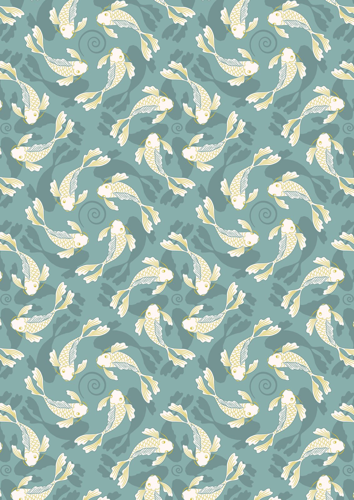 LI Sakura Blue, Koi, Gold Metallic A922C