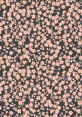LI Sakura Pink Flowers on Charcoal, Gold Metallic A923C