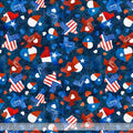 ATXSH Heart of Texas Navy Cotton 44"/45" Fabric Per Yard