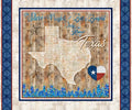 ATXSH Texas Map Panel Cotton 44"/45" Fabric Per Yard