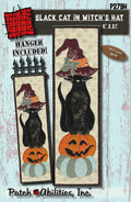 Black Cat in Witch's Hat with Hanger