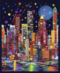 Black City Skyline Panel 36" Metro Mirage