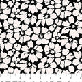 Black Floral Ink and Earth Cotton 44"/45" Fabric Per Yard
