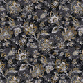 Black Footstool Charcoal Cotton Wideback Fabric