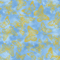 Blue Butterfly Impressions Cotton 44"/45" Fabric Per Yard