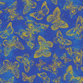 Blue Cobalt Butterfly Impressions Cotton 44"/45" Fabric Per Yard