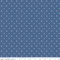 Blue Denim Bee Dots Wideback Fabric per yard