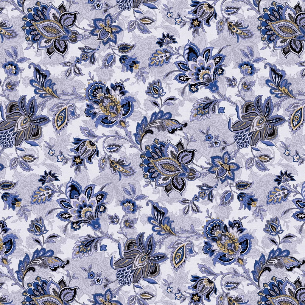 Blue Footstool Cotton Wideback Fabric